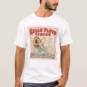 Circus Poster Of Tight-Rope Walker With A Parasol T-Shirt