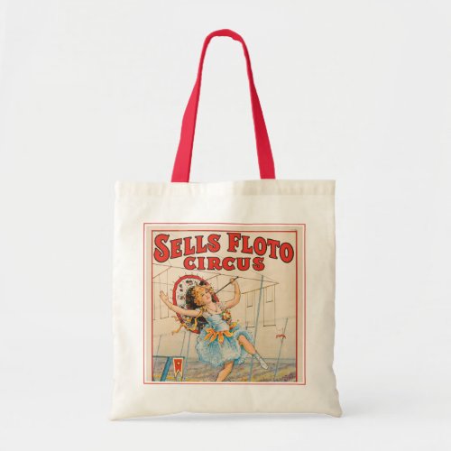 Circus Poster Of Tight_Rope Walker With A Parasol Tote Bag