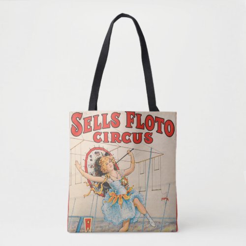 Circus Poster Of Tight_Rope Walker With A Parasol Tote Bag