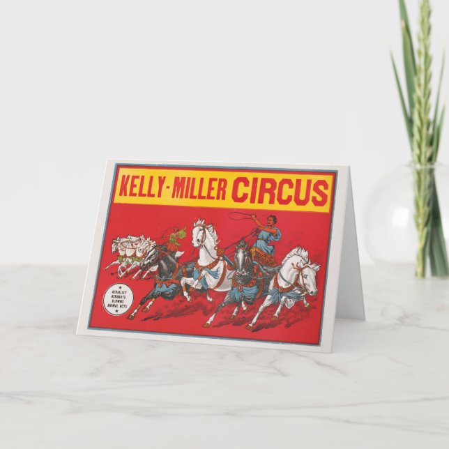 Circus Poster Of Two Men In Chariots Racing Card (Front)