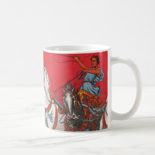 Circus Poster Of Two Men In Chariots Racing Coffee Mug