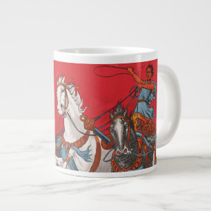 Circus Poster Of Two Men In Chariots Racing Giant Coffee Mug