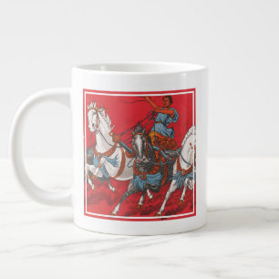 Circus Poster Of Two Men In Chariots Racing Giant Coffee Mug