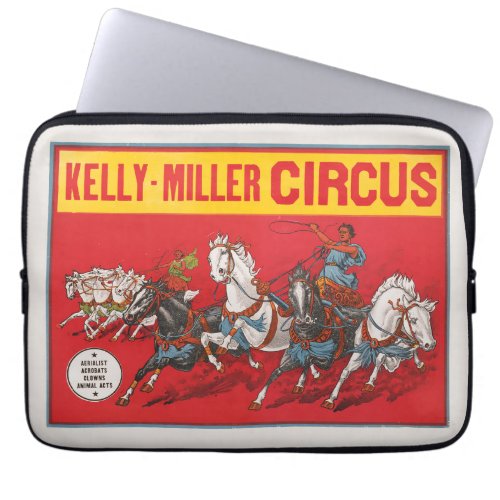 Circus Poster Of Two Men In Chariots Racing Laptop Sleeve