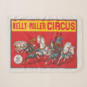 Circus Poster Of Two Men In Chariots Racing Sherpa Blanket
