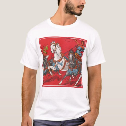 Circus Poster Of Two Men In Chariots Racing T_Shirt