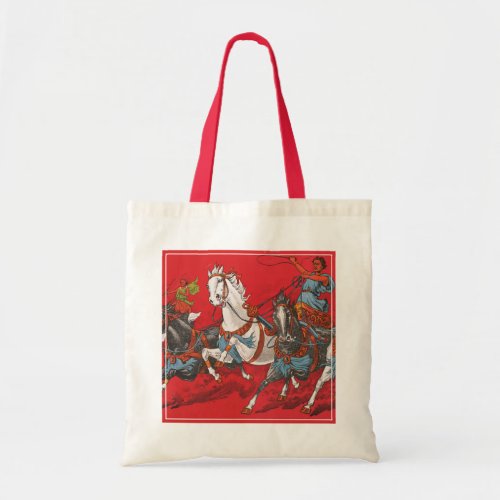 Circus Poster Of Two Men In Chariots Racing Tote Bag