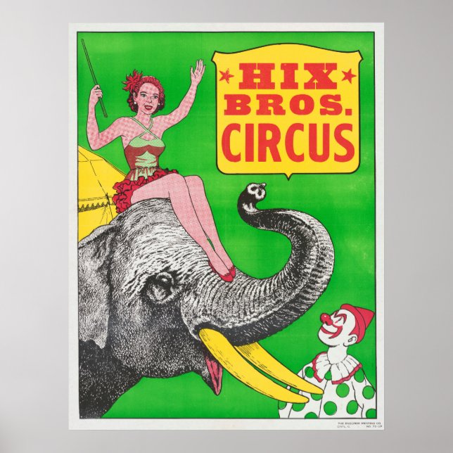 Circus Poster Showing A Woman An Riding Elephant. (Front)