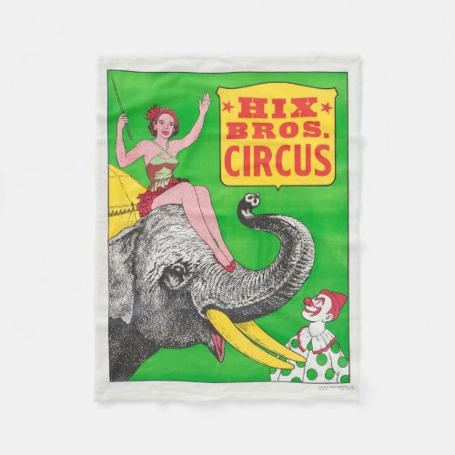 Circus Poster Showing A Woman An Riding Elephant Fleece Blanket