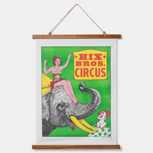 Circus Poster Showing A Woman An Riding Elephant Hanging Tapestry