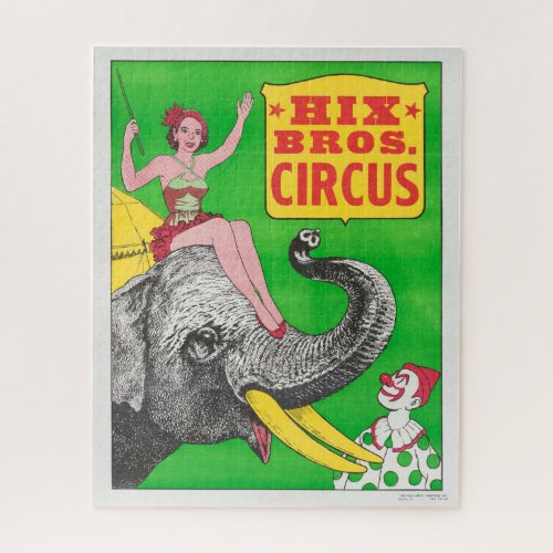 Circus Poster Showing A Woman An Riding Elephant Jigsaw Puzzle