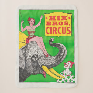 Circus Poster Showing A Woman An Riding Elephant. Sherpa Blanket