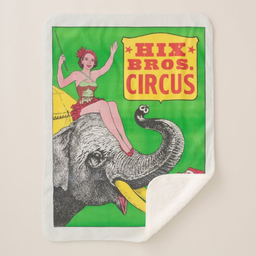 Circus Poster Showing A Woman An Riding Elephant Sherpa Blanket