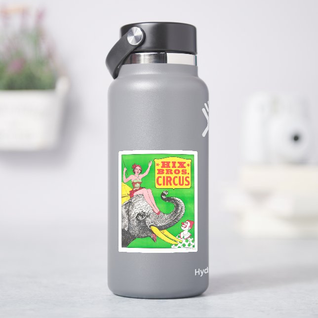 Circus Poster Showing A Woman An Riding Elephant. Sticker (HydroFlask)