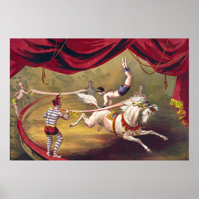 Circus poster showing acrobat performing on horse (Front)