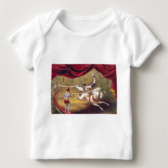 Circus poster showing acrobat performing on horse baby T-Shirt