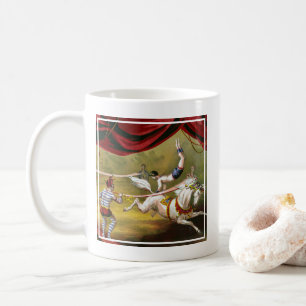 Circus Poster Showing Acrobat Performing On Horse. Coffee Mug