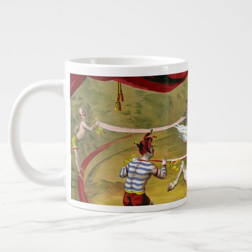 Circus Poster Showing Acrobat Performing On Horse Giant Coffee Mug