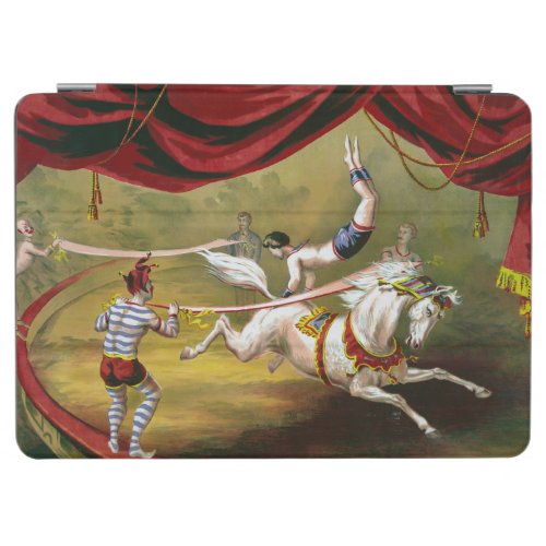 Circus Poster Showing Acrobat Performing On Horse iPad Air Cover