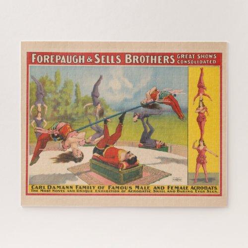 Circus Poster Showing Acrobatic Acts Circa 1899 Jigsaw Puzzle