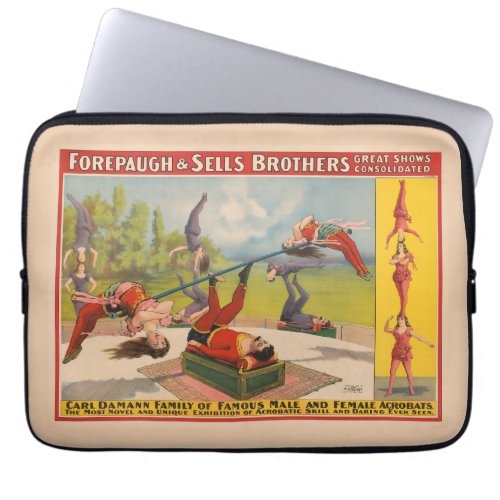 Circus Poster Showing Acrobatic Acts Circa 1899 Laptop Sleeve