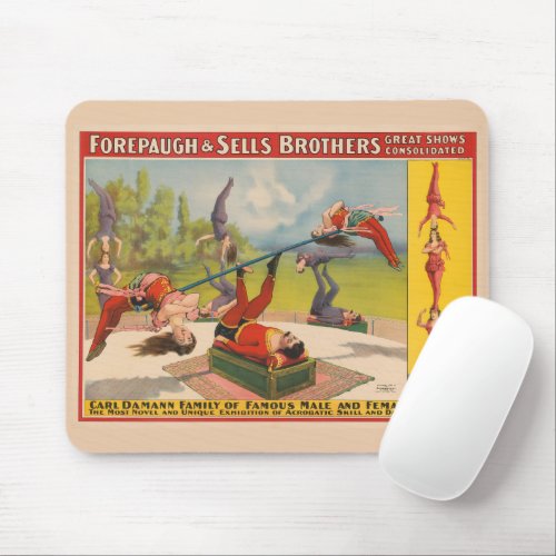 Circus Poster Showing Acrobatic Acts Circa 1899 Mouse Pad