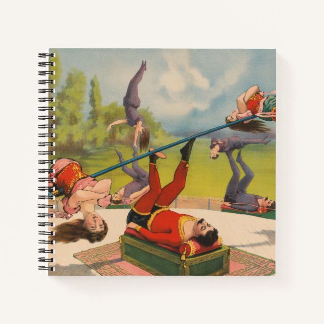 Circus Poster Showing Acrobatic Acts, Circa 1899. Notebook (Front)