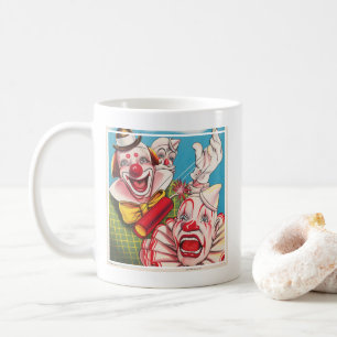 Circus Poster Showing Clown Faces And Fire Cracker Coffee Mug