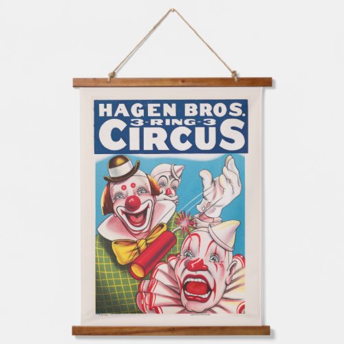 Circus Poster Showing Clown Faces And Fire Cracker Hanging Tapestry
