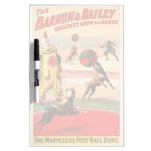 Circus Poster Showing Clowns With Performing Dogs Dry Erase Board