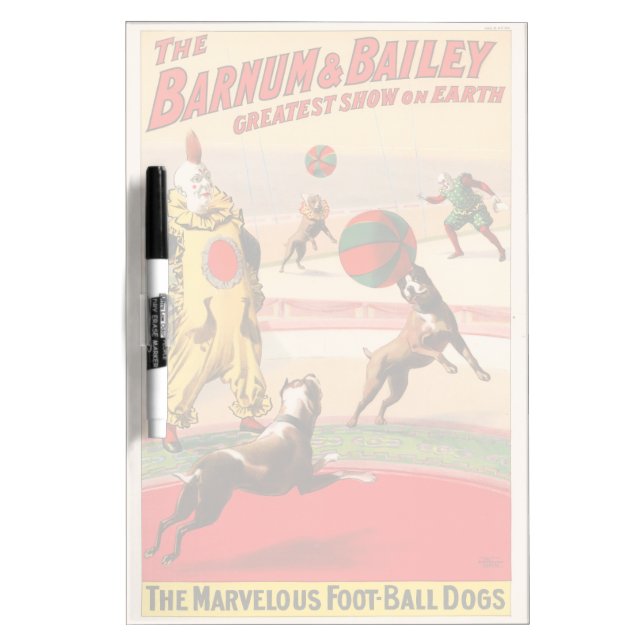 Circus Poster Showing Clowns With Performing Dogs Dry Erase Board (Front)