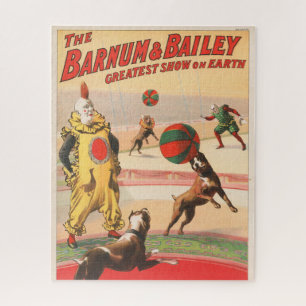 Circus Poster Showing Clowns With Performing Dogs Jigsaw Puzzle
