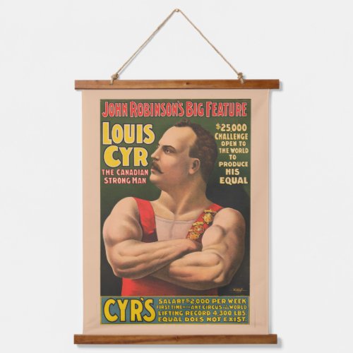 Circus Poster Showing Louis Cyr With Arms Crossed Hanging Tapestry