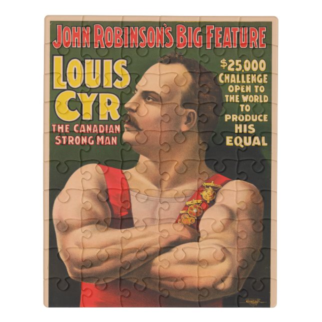 Circus Poster Showing Louis Cyr With Arms Crossed Jigsaw Puzzle (Puzzle Vertical)