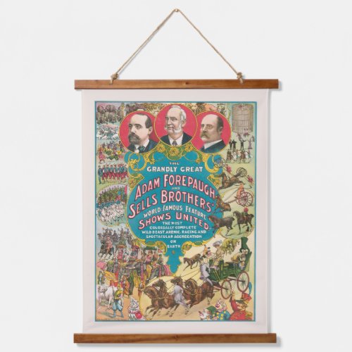 Circus Poster Showing Many Circus Scenes Hanging Tapestry