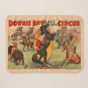 Circus Poster Showing Many Horses Doing Stunts. Sherpa Blanket