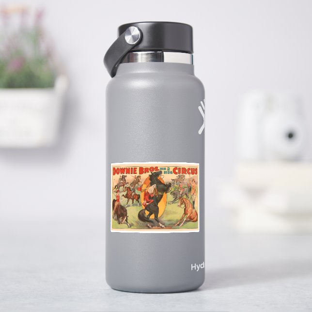 Circus Poster Showing Many Horses Doing Stunts. Sticker (HydroFlask)