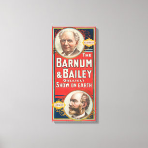 Circus Poster Showing Portraits Of Barnum & Bailey Canvas Print