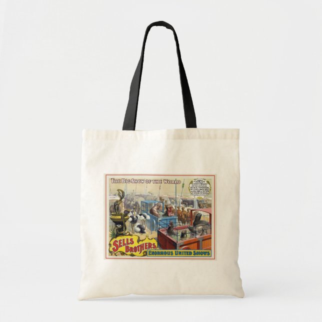 Circus Poster Showing Wild Animals In Cages Tote Bag (Front)