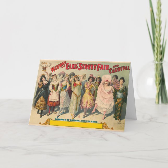 Circus Poster Showing Women In National Costume Card (Front)