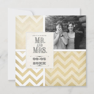 Circus Poster Style - Ombre Chevron Stripe Zig Zag Invitation