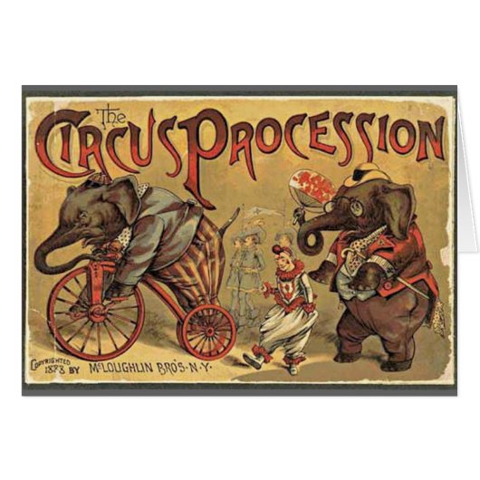 Circus Procession, 1888, vintage Cards (Front Horizontal)