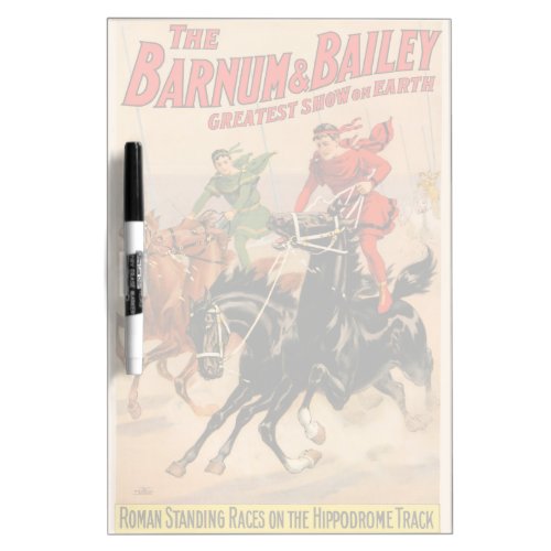 Circus Races With Men Straddling Two Horses Dry Erase Board