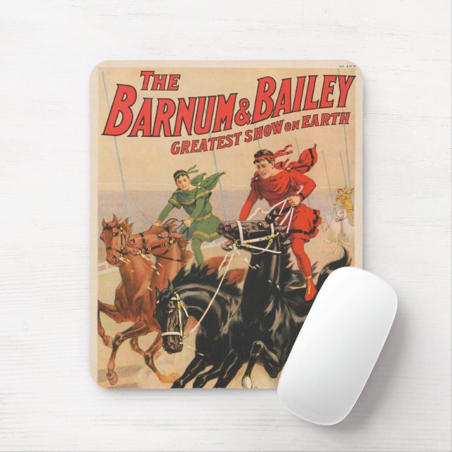 Circus Races With Men Straddling Two Horses. Mouse Pad (With Mouse)