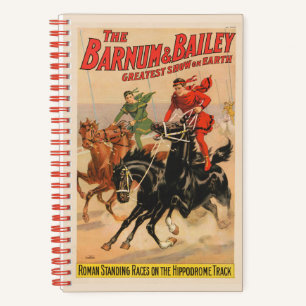 Circus Races With Men Straddling Two Horses. Notebook