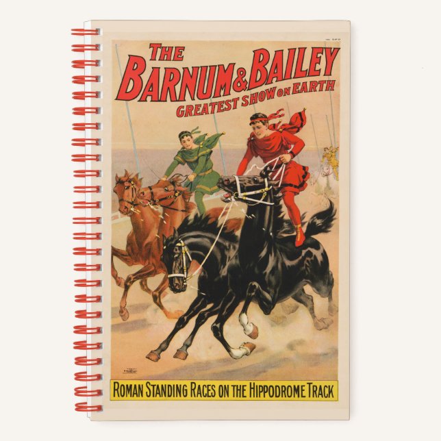 Circus Races With Men Straddling Two Horses. Notebook (Front)
