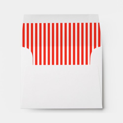 Circus Red and White Cabana Stripes Envelope