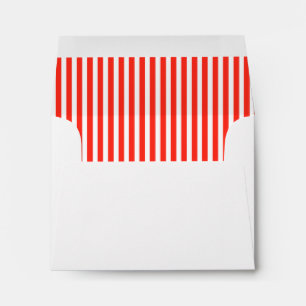 Circus Red and White Cabana Stripes Envelope