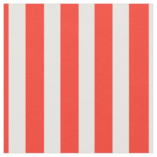 Circus Red and White Cabana Stripes Fabric