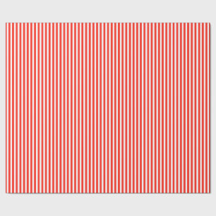 Circus Red and White Cabana Stripes Wrapping Paper